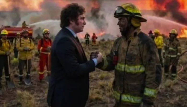 Villarruel viajó a Chubut y quedó expuesta la polémica foto de Milei con Inteligencia Artificial