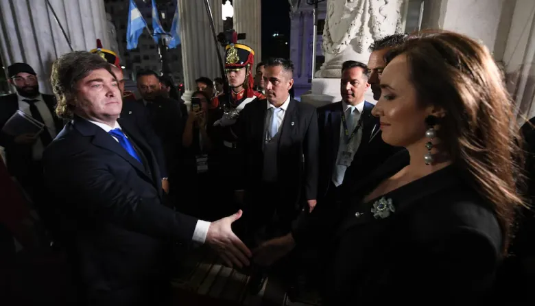 Milei y Villarruel: saludo frío y tensión expuesta en la apertura de sesiones