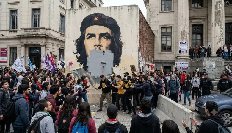 Batalla cultural en la UBA: libertarios quisieron tapar un mural y terminaron acorralados por zurdos