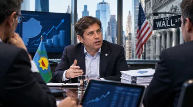 Axel Kicillof prometió en Wall Street pagar la deuda bonaerense sin que le pregunten por 2027